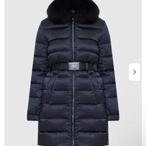 Prada black Puffer Jacket with real fur